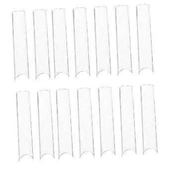Transparente, quadratische Nagelspitzen für halbe Deckkraft bei French Manicure, einfache und nahtlose Anwendung, Box