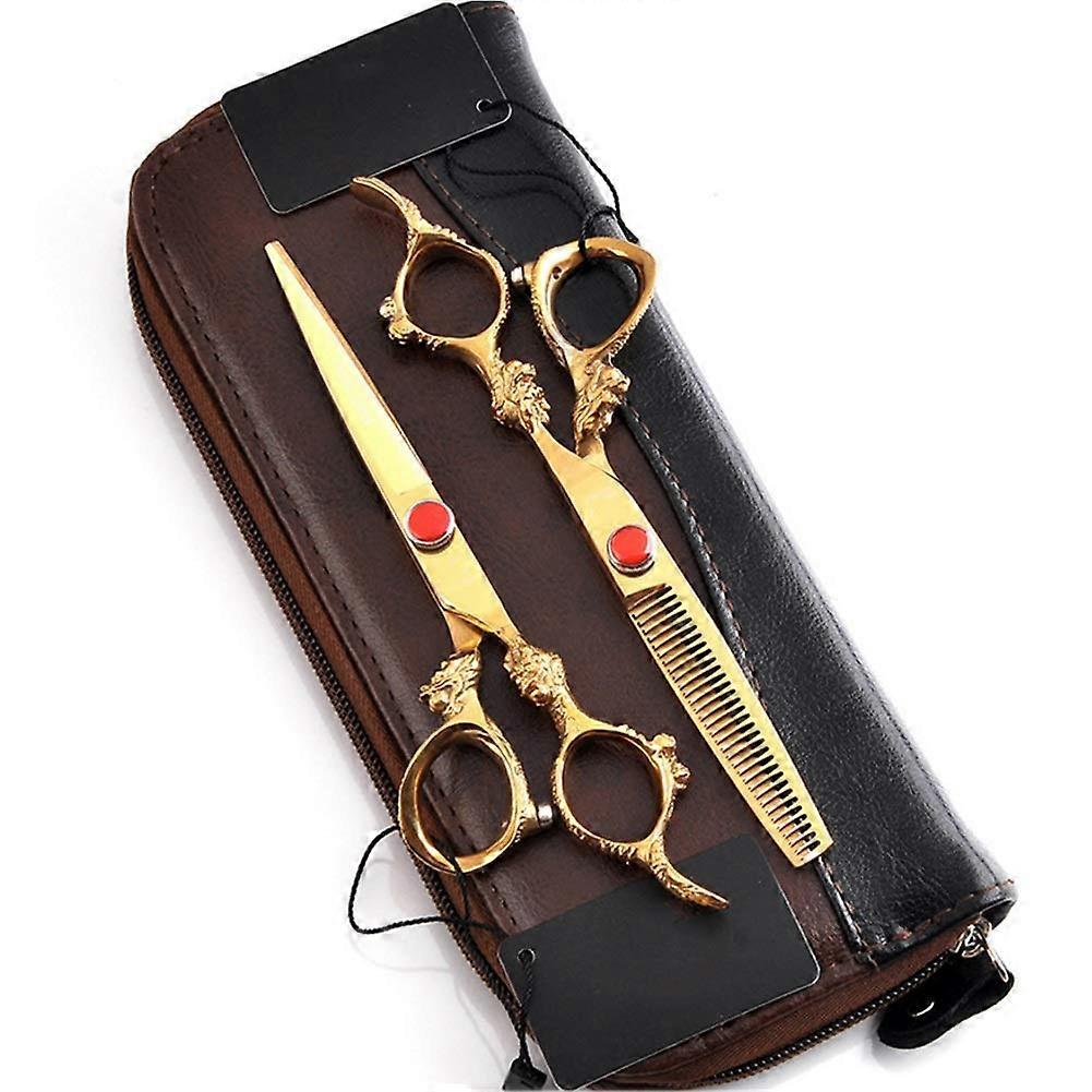 Professional Barber Scissors Set 6 Inch Stainless Steel Sharp Precision Blades Ergonomic Grip