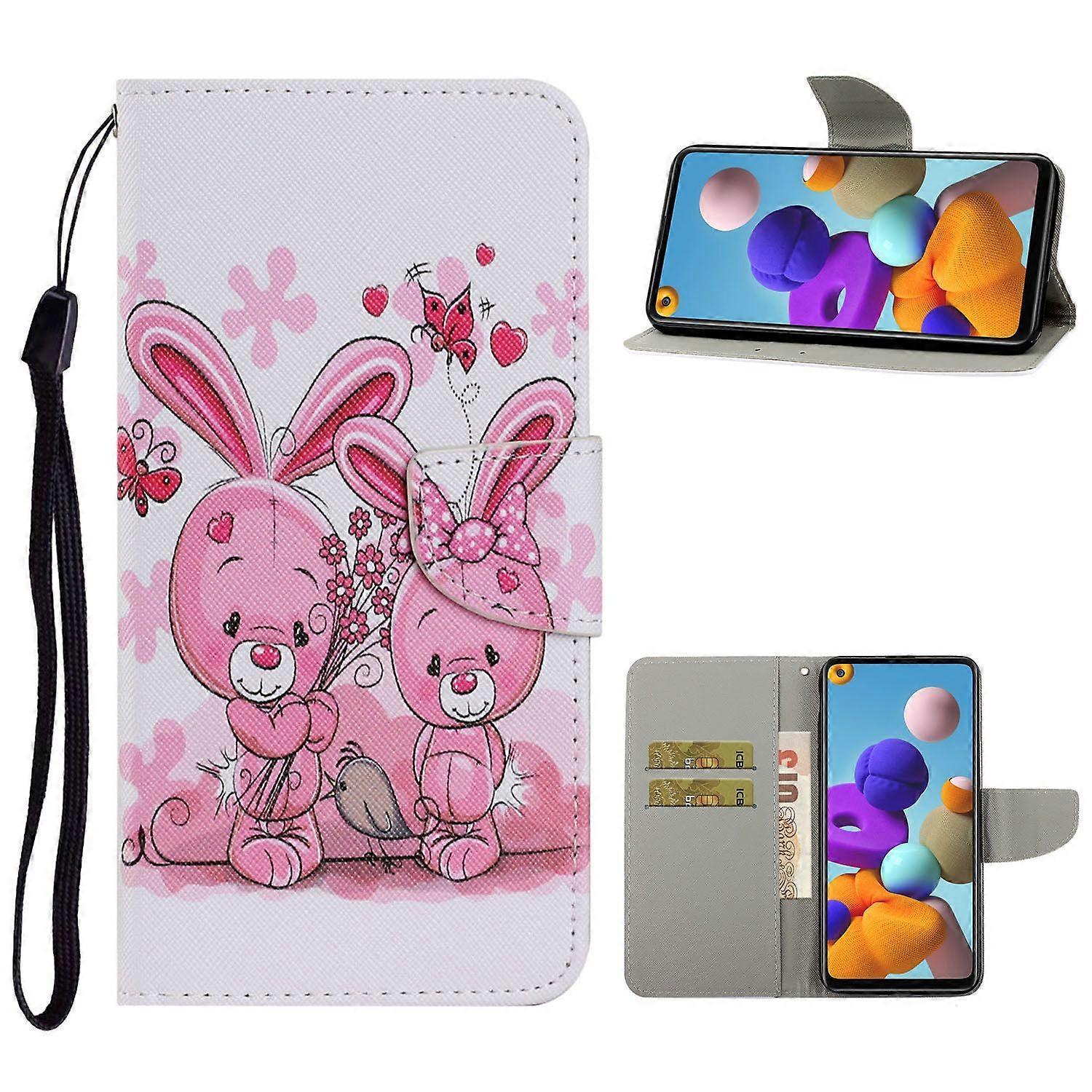 Leather Wallet Case with Multiple Pattern-Printing Choices for Samsung Galaxy A21s