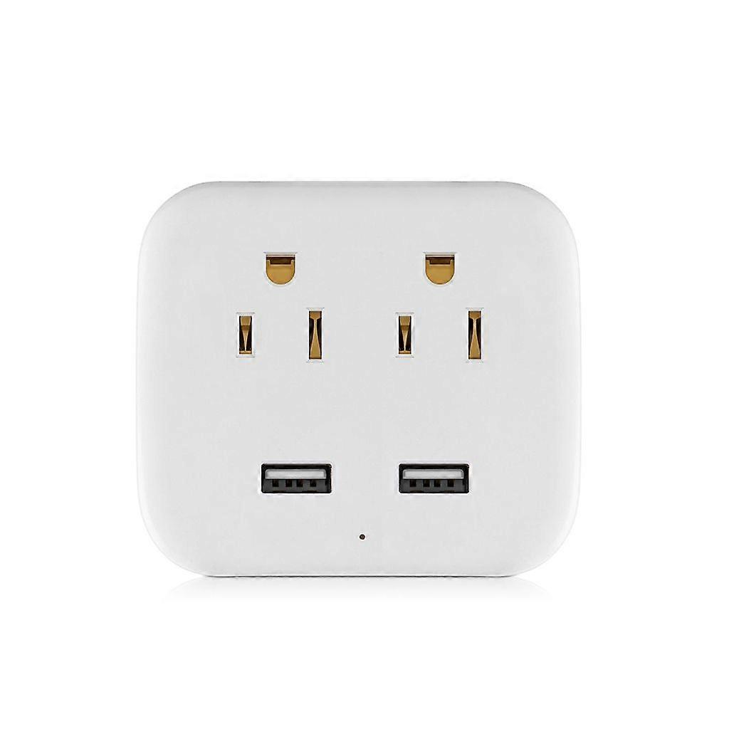 Power Strip Surge Protector 2 Outlets & 2 USB Ports US Plug for Office Desktop