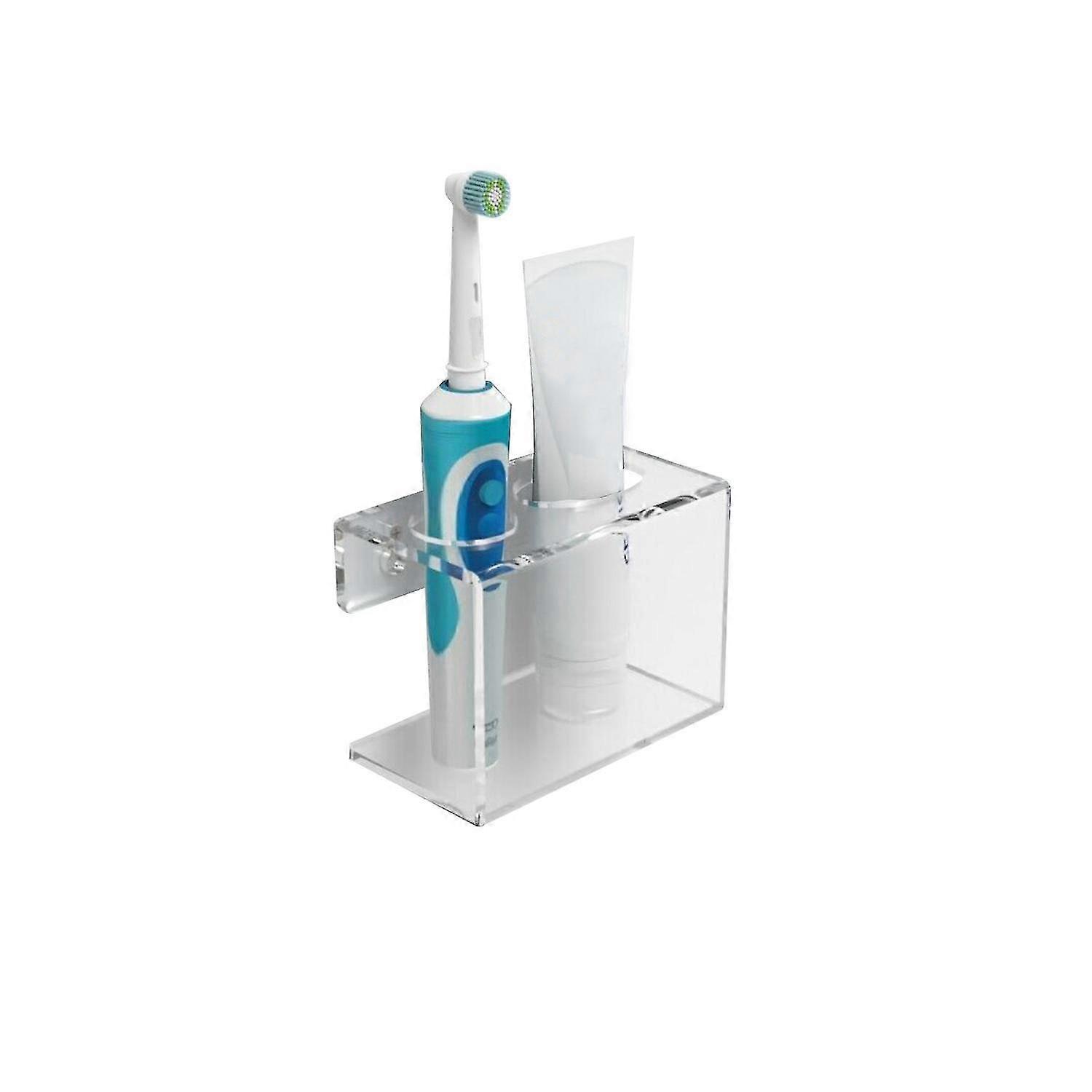 Wall Mounted Acrylic Electric Toothbrush Holder Toothpaste Bathroom Organiser