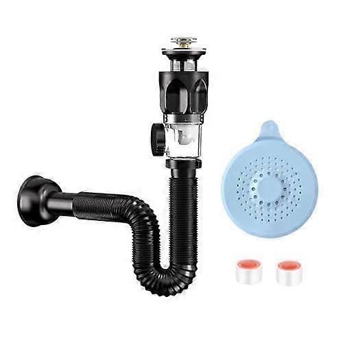 Kitchen Sink Drain Hose Flexible Adjustable AntiOdor Strainer Stainless Steel Set 2Pack