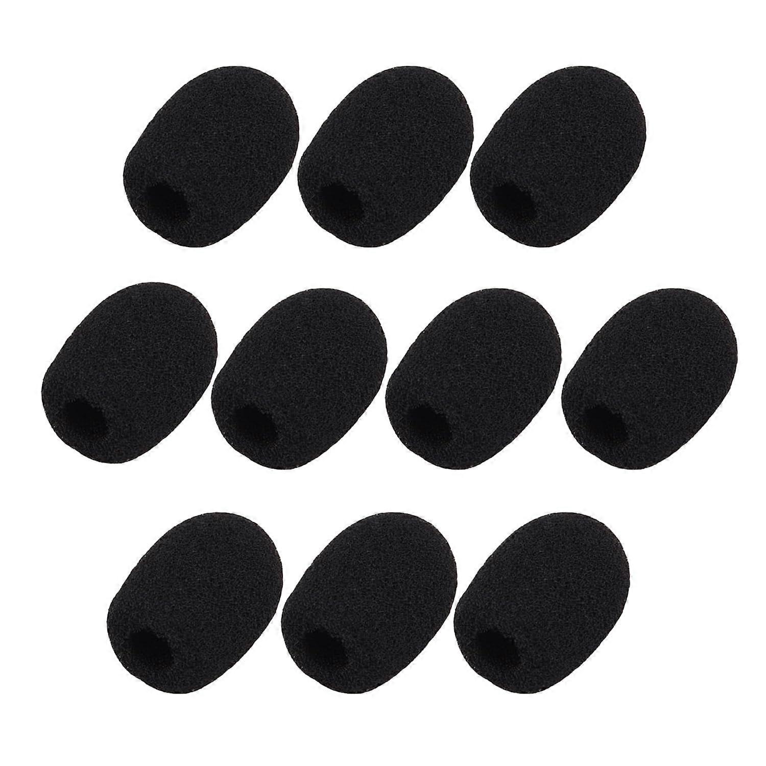 10 Pack Mini Microphone Windscreen Foam Cover for Headset Mic Noise Reduction and Dust Protection