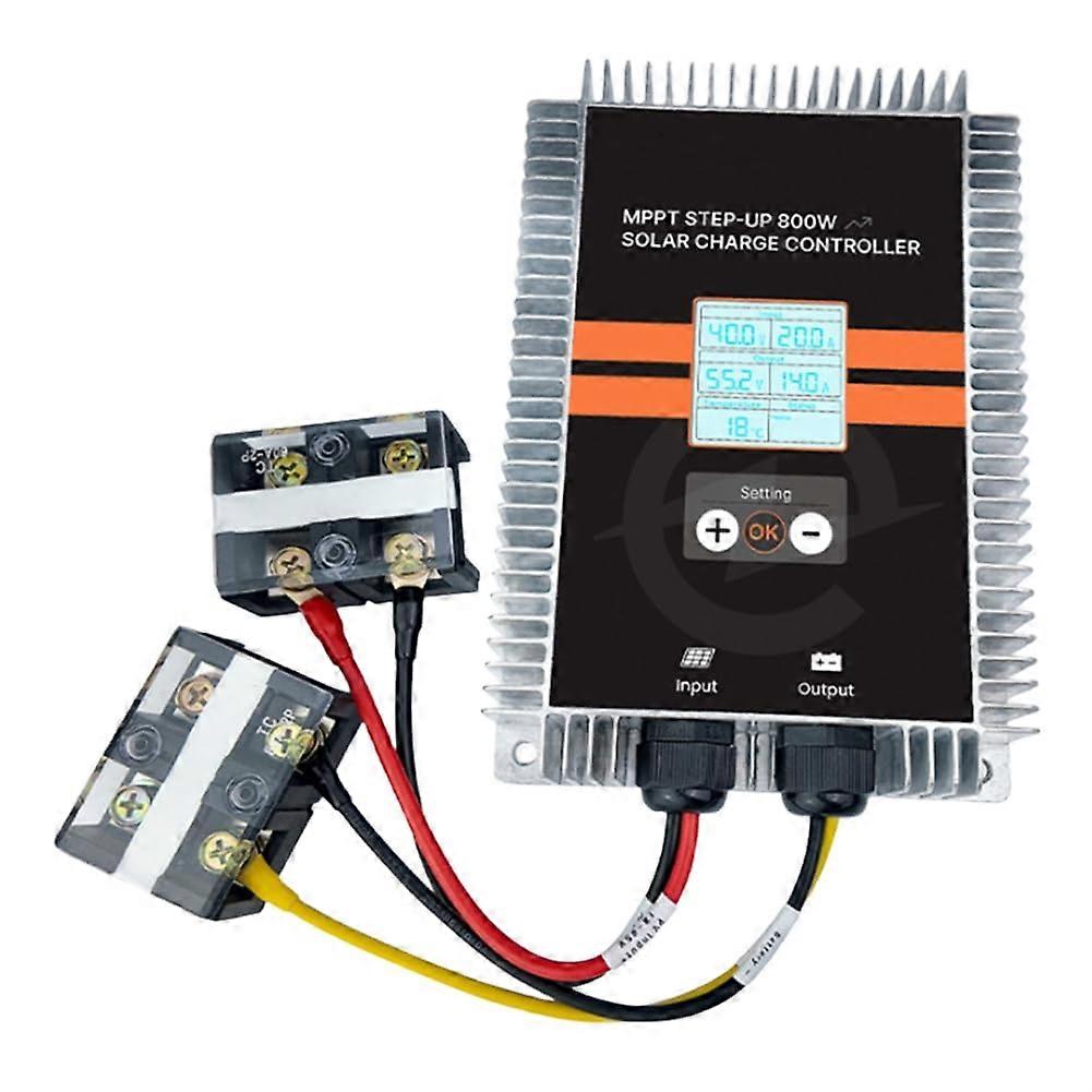 800W MPPT Solar Charge Controller with Display, Boost for 2472V Battery, Adjustable Voltage