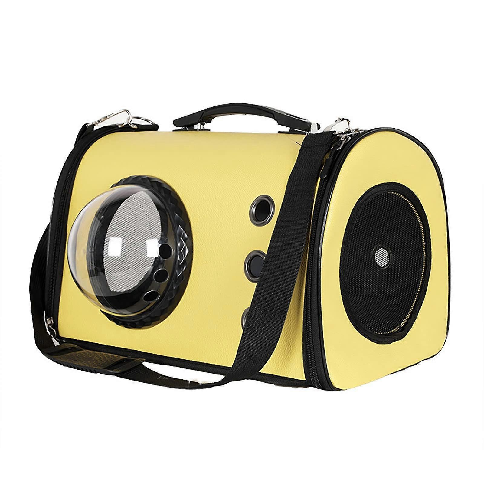 Cat Backpack Carrier with Space Capsule Design, Clear Hard Shell, Ventilation, Removable Pad for Hiking