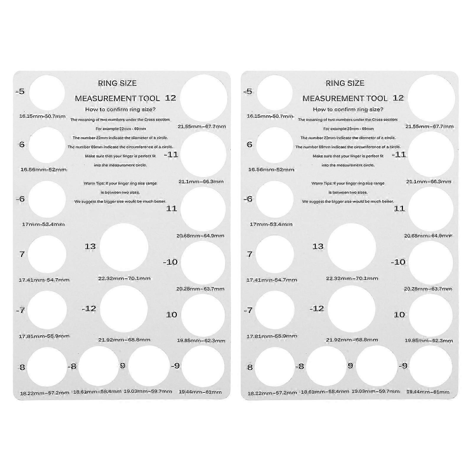 2 Pcs Ring Sizer Card, Jewelry Ring Measuring Tool with Gauge Ruler
