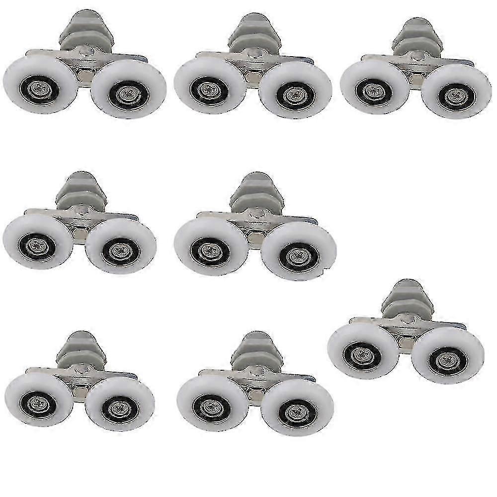 Shower Door Wheels Replacement 8pcs for Double Twin Top Bottom Rollers