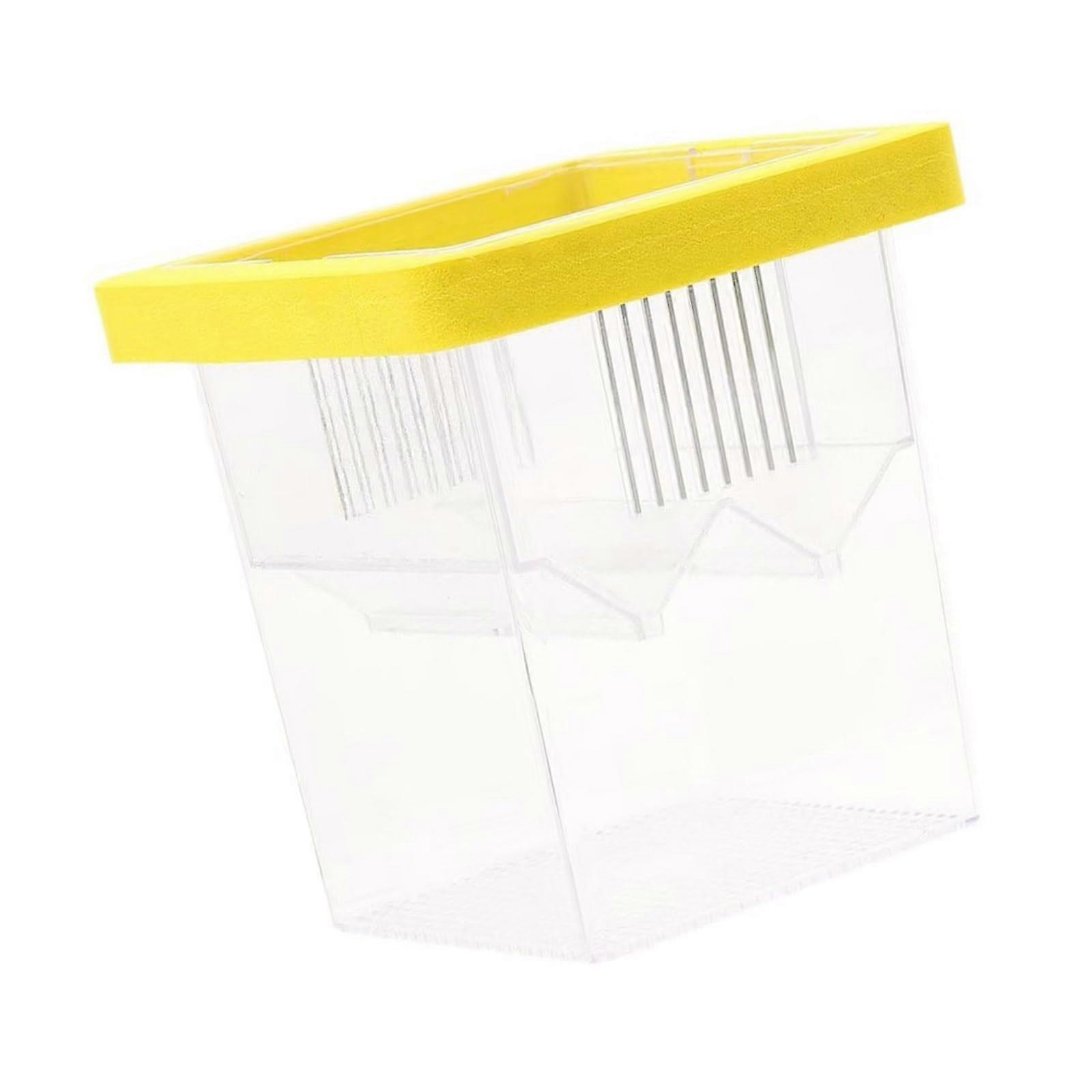 Fish Breeding Box for Aquarium Small Fish Isolation Hatchery with Suction Cups Yellow