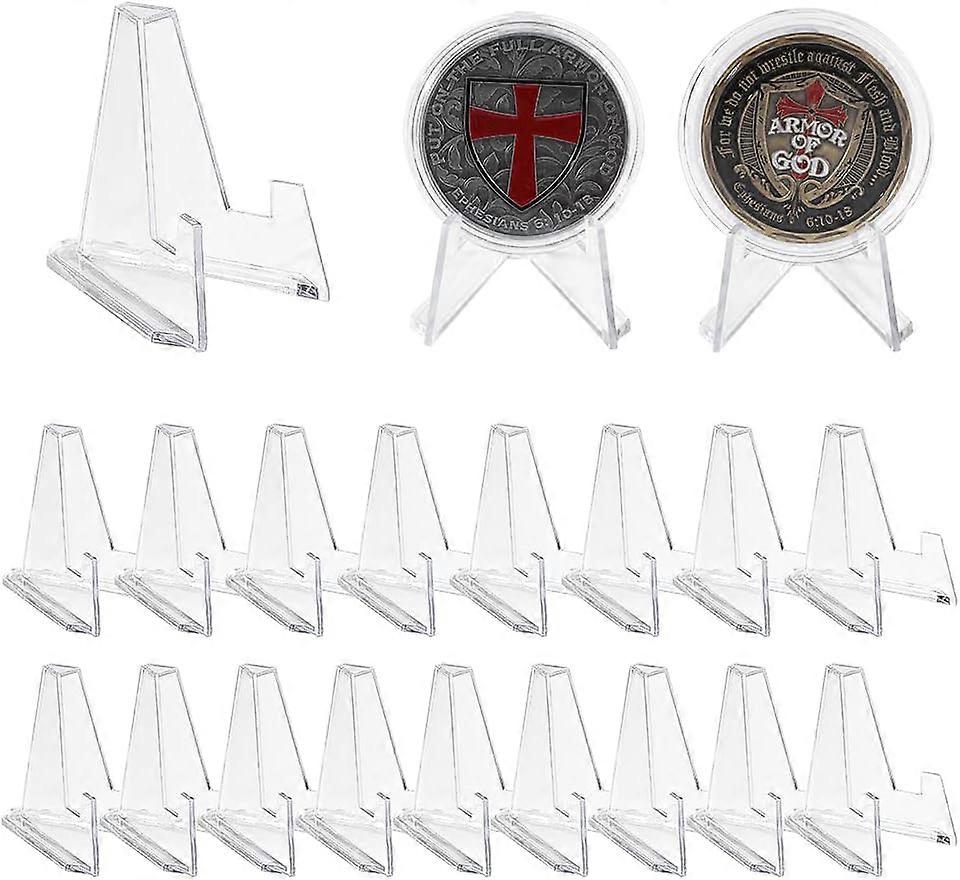 10-Piece Transparent Coin Display Stand, Mini Plastic Easel