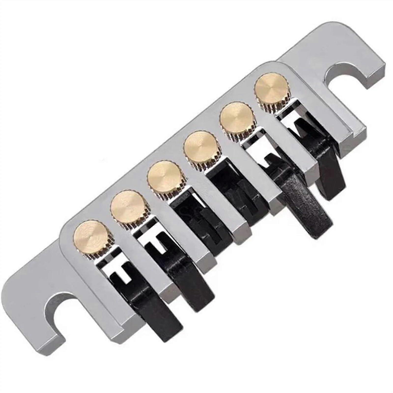 Electric Guitar Bridge Set Gold Tailpiece Replacement for LP Adjustable Flip Design for Stable Tuning