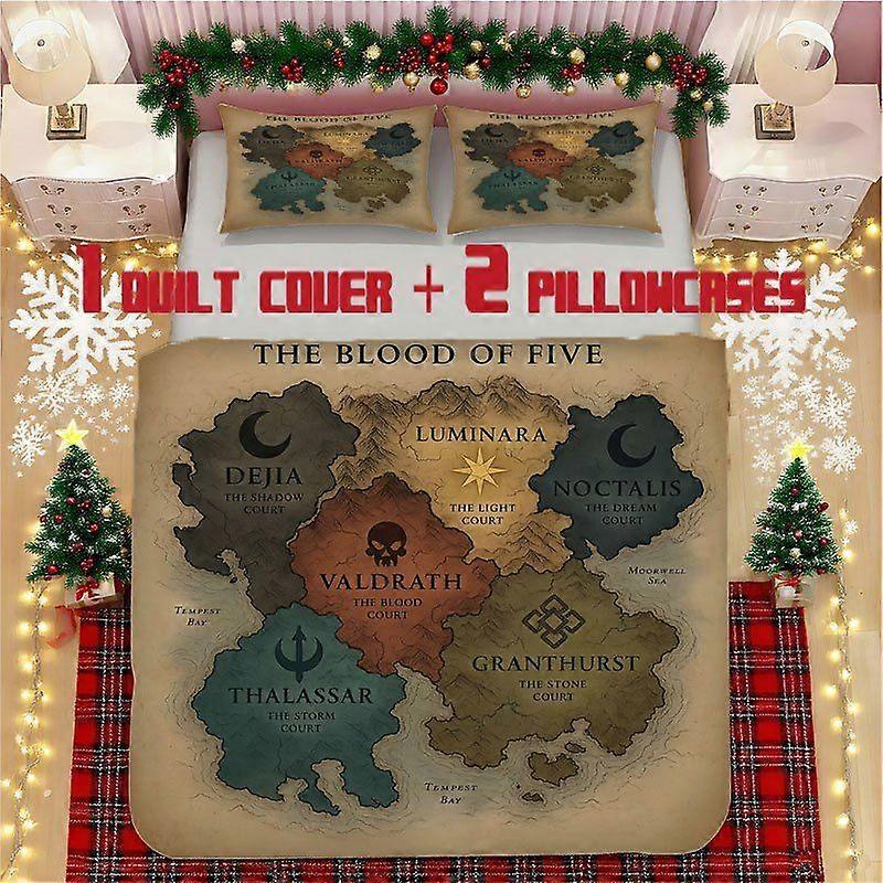 Five Bloodline Map Soft Printed Bedding Set Polyester Fabric Decorative & Warm