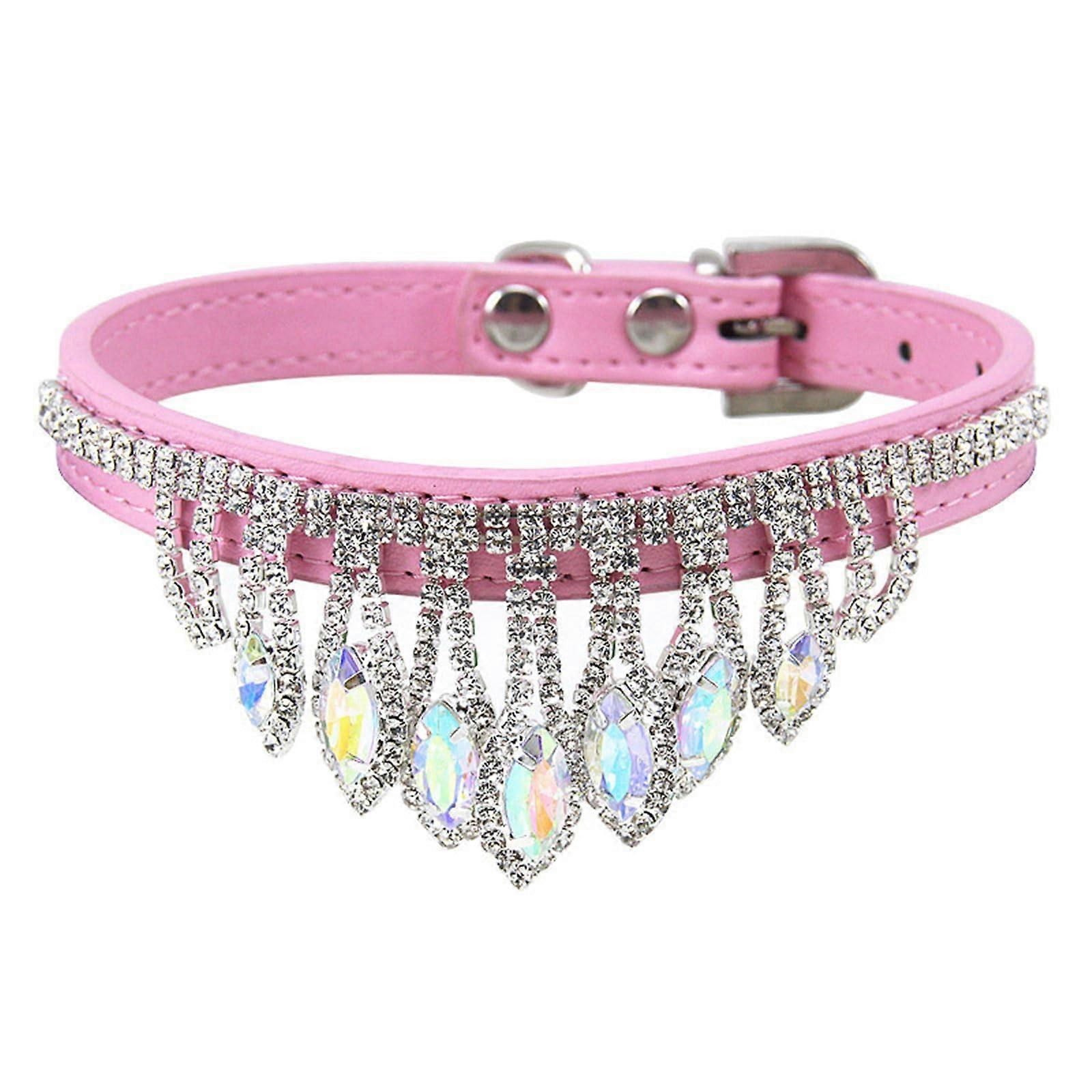 Pet Collar with Rhinestones Adjustable Cat Collar for Small Pets EyeCatching Party Design