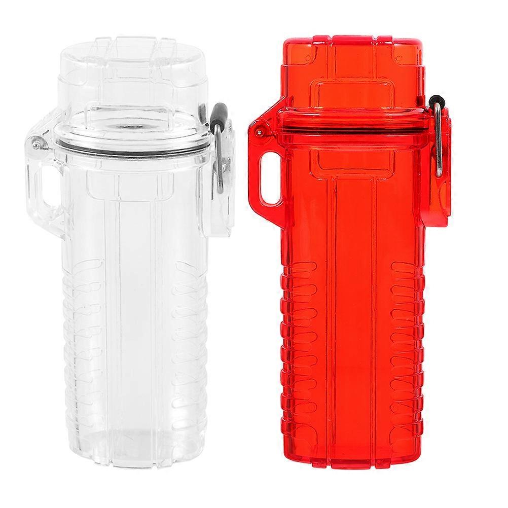 2Pcs Clear Lighter Case Waterproof Protective Cover Portable Holder