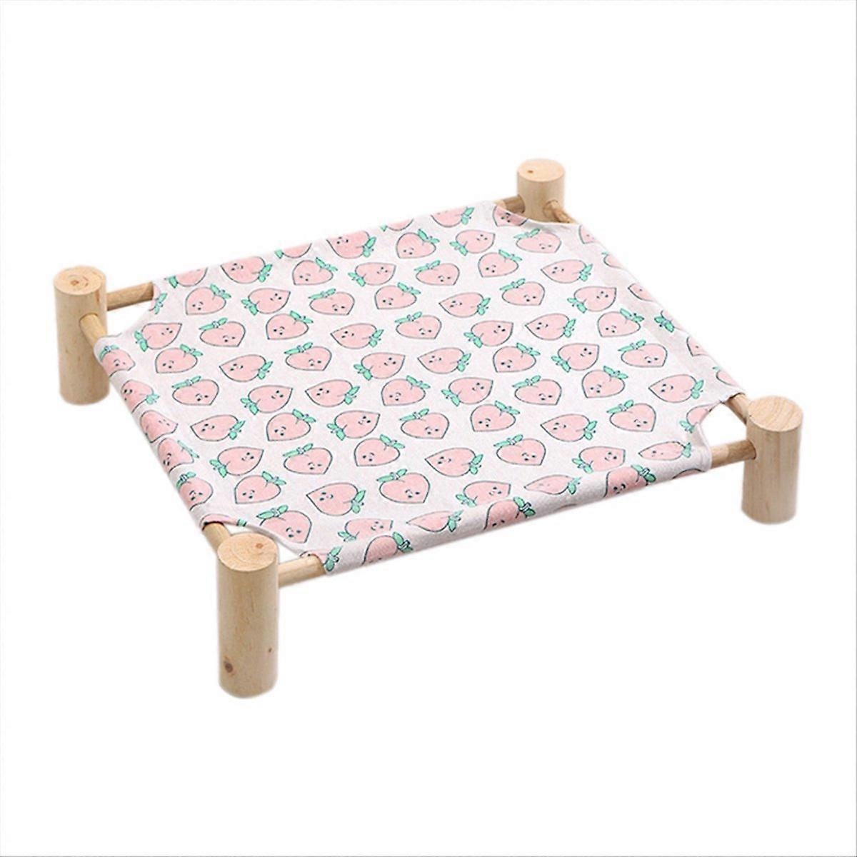 Cat and Dog Hammock Bed Wooden Cat Hammock Elevated Cooling Bed A