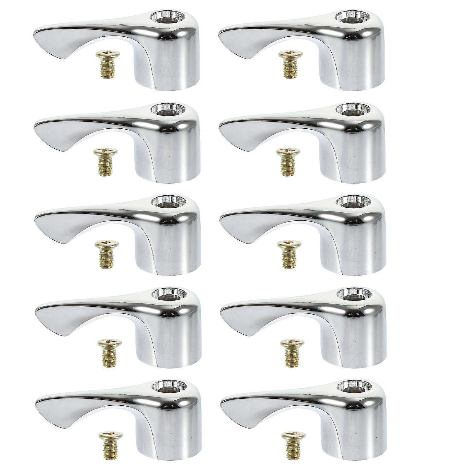 Silver ABS Faucet Handle Switch Handles Replacement for Bathroom Faucet 10Pcs