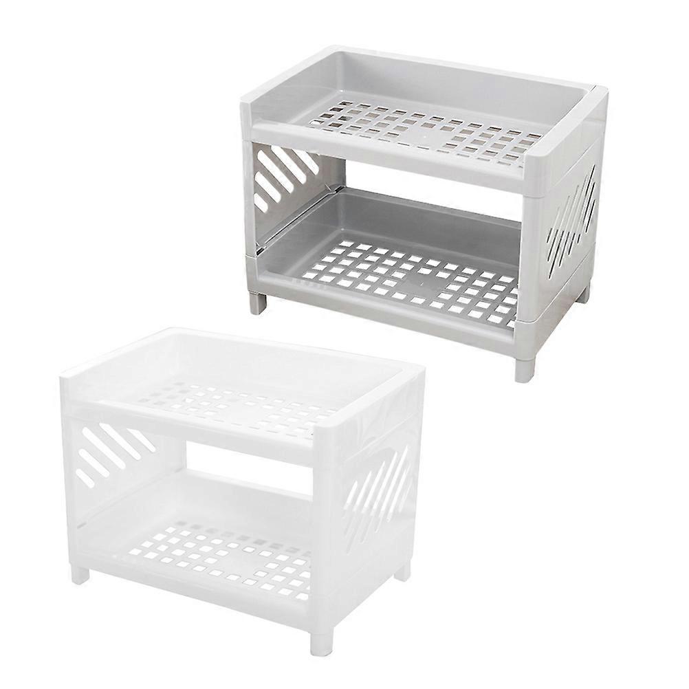 Kitchen Dual-layer Stand Multi-functional Storage for Household Users 24.3X18.5X15.2CM 2Pcs