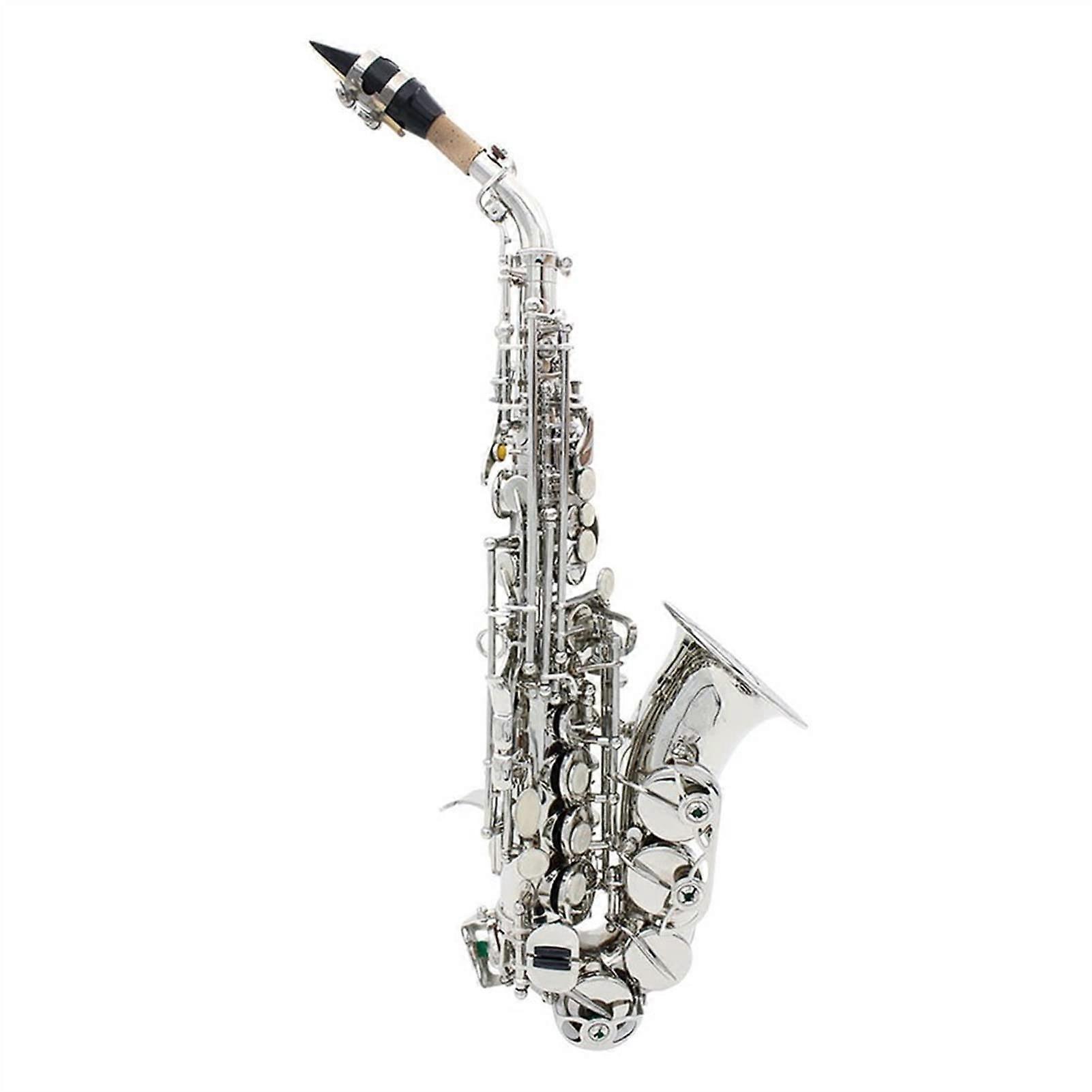 Silver Plated B Flat Saxophone Brass Body with Case for Students Jazz Beginner Intermediate Use