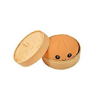 Amz Steamed Stuffed Bun Pinch Music (Brown) Carry-On Soft Non-Stick Hand Squeeze Rebound Fun Decompression Simulation Food Toys