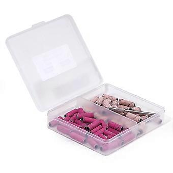 Pack of 60 Sanding Sleeves, Mini Grit Sanding Belts with 1 Pieces Nail Drill, Grit Sanding Caps Nail Cutter, Small Sanding Belts, Sanding Caps for Nai
