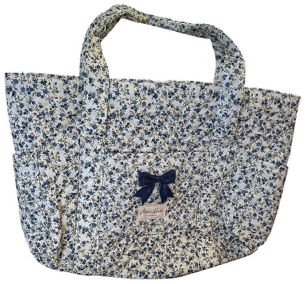 Moon Nude Spring Tote Bag - White/Blue/Green