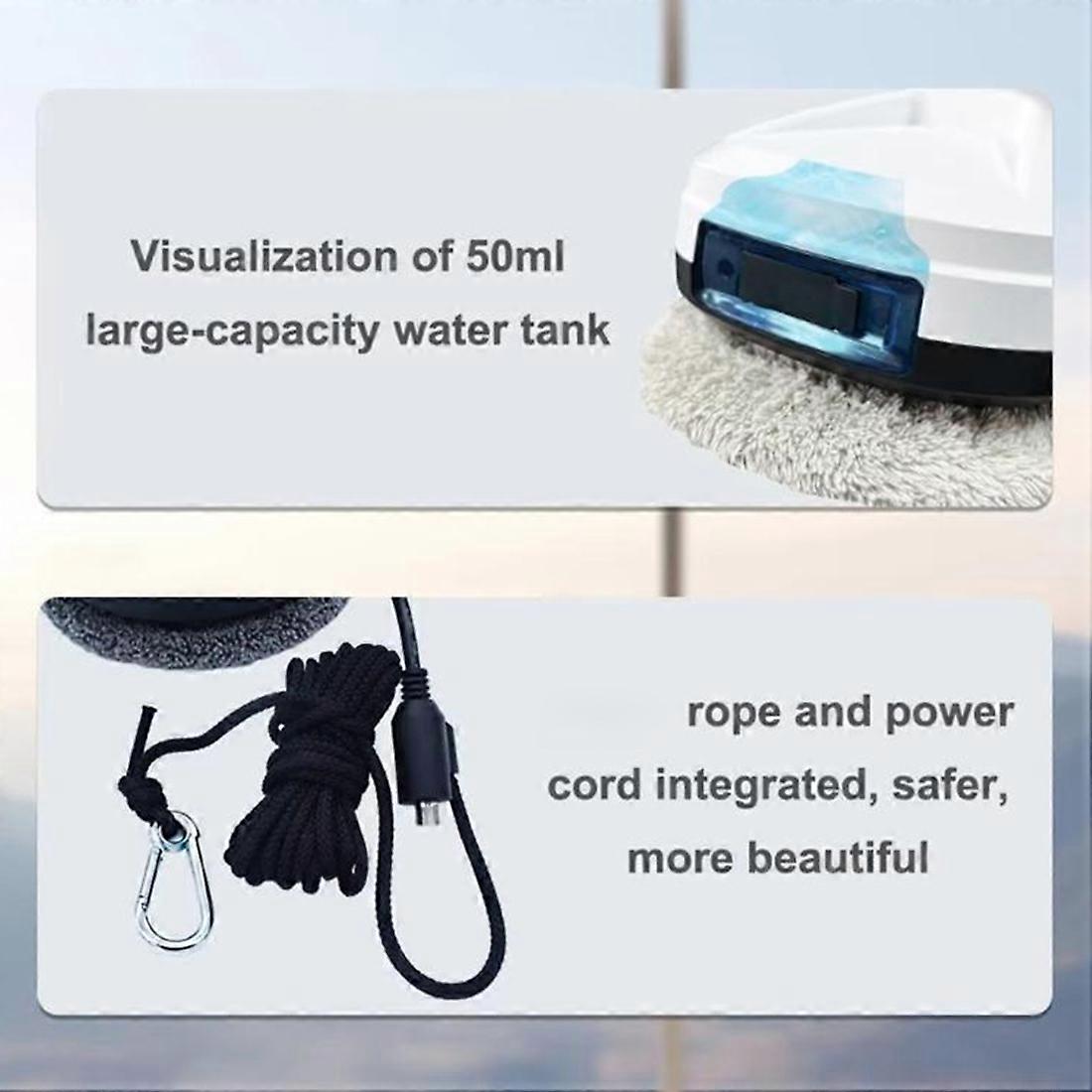 Automatic Smart Window Cleaning Robot, Smart Edge Detection ,Free Shine, Remote Control for Inside/Outside Glass US