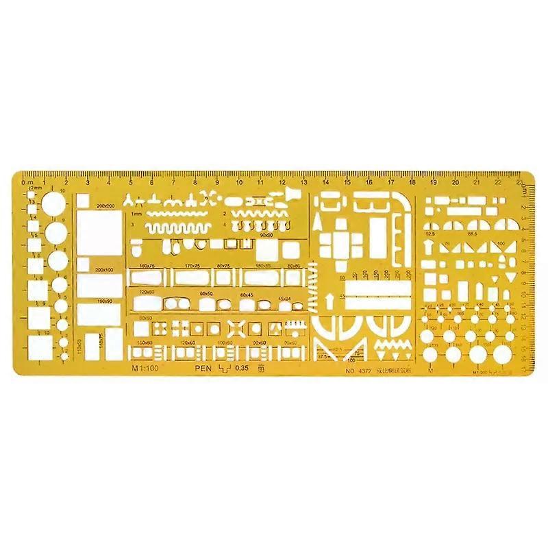 Professional Architectural Template Ruler Drawing Stencil Measuring Tool Student J60A