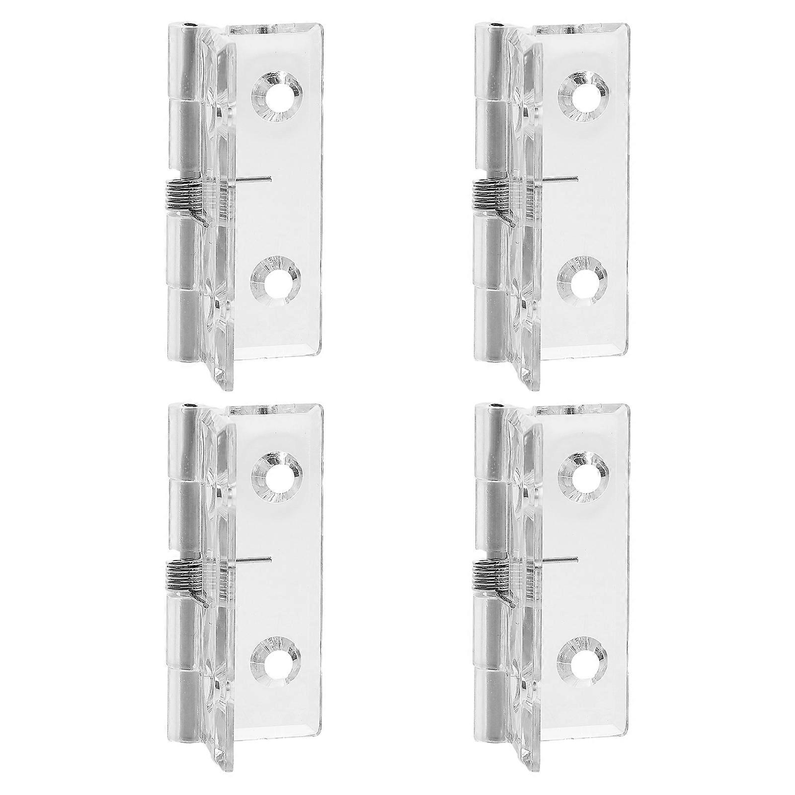 Acrylic Spring Hinges for Doors Self Closing Function 4Set Transparent