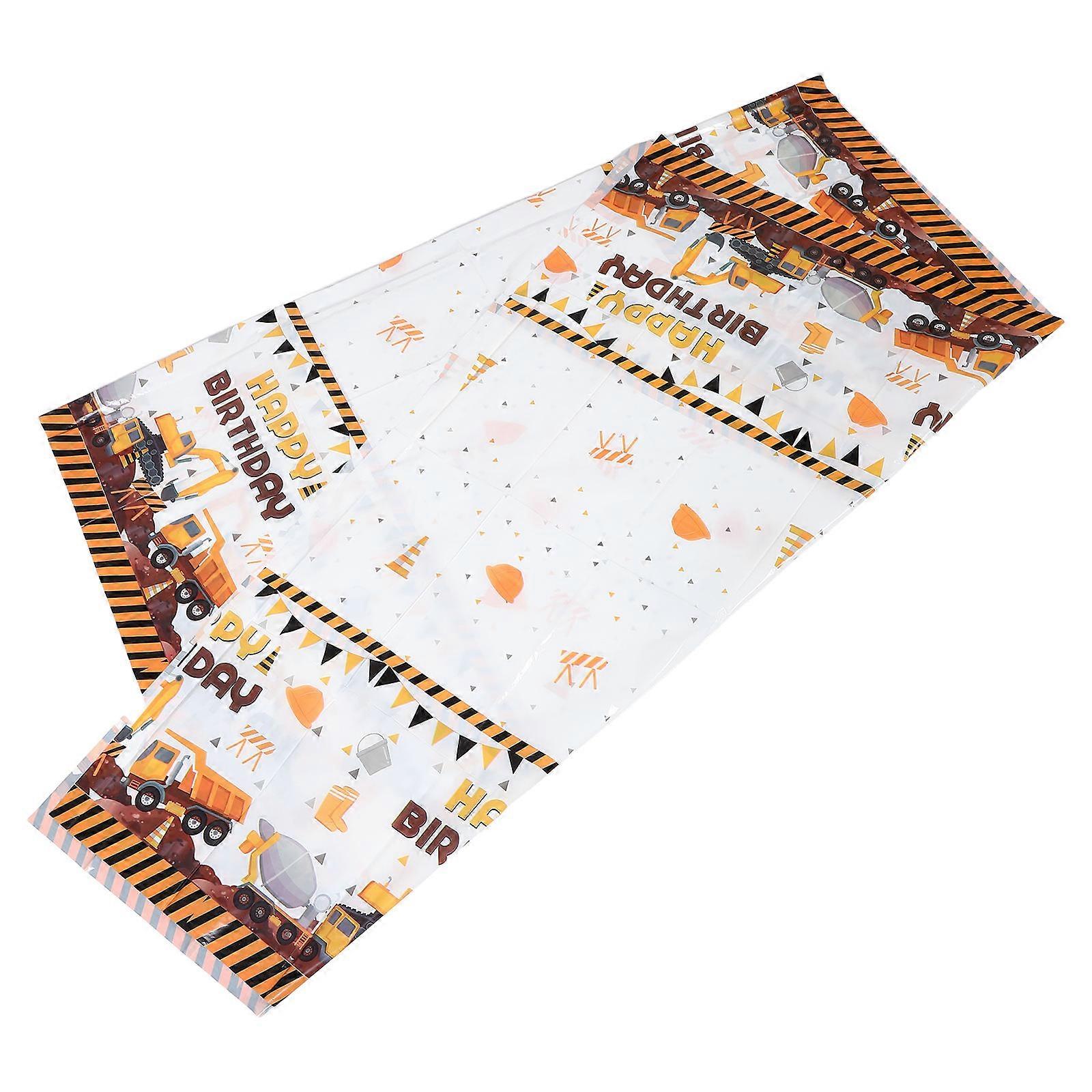 Construction Party Tablecloth for Birthday Table Decoration Waterproof Plastic