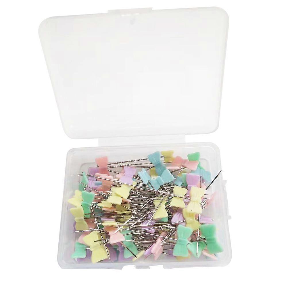Button Head Pins Bow Tie Head for Sewing Crafts 100Pcs Multi Colored Set