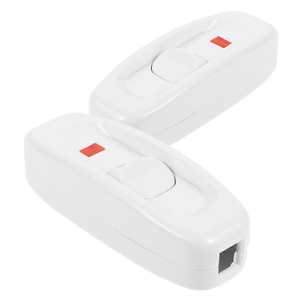 2Pcs White Light Control Bedside Switch Inline on Off Buttons