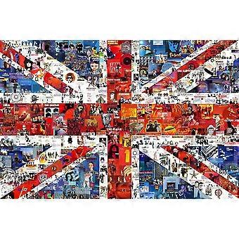 British Flag Made Out Of UK Rock Music Albums High-difficulty jigsaw puzzle 49