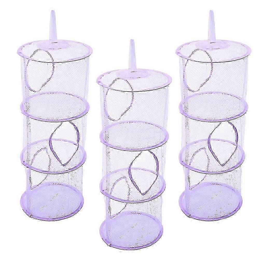 Stuffed Animal Holder Multi-Layer Net for Storage 3Pcs Foldable Hammocks