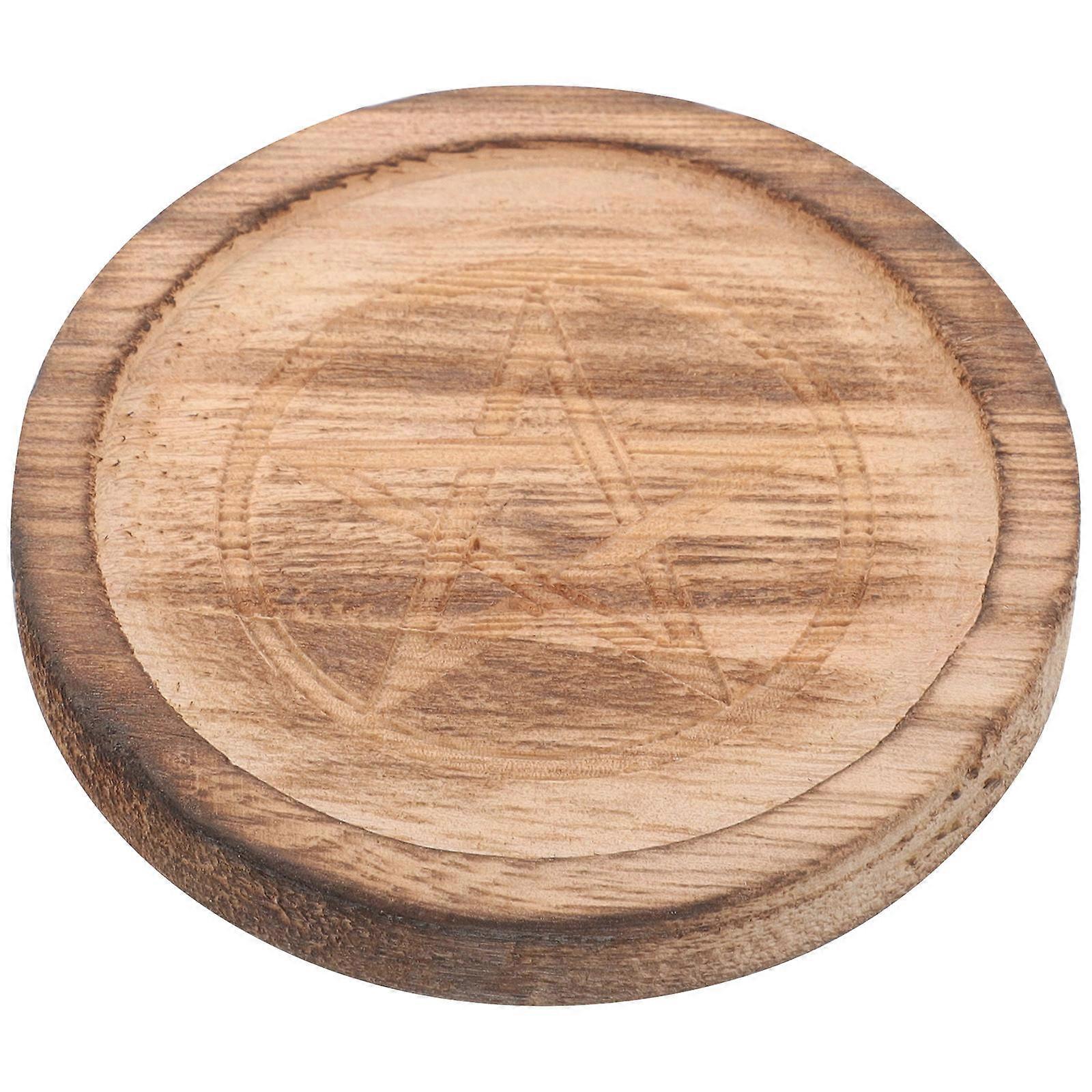 Rustic Candle Holder Tea Light Candle Holder Multi-functional Table Pentacle Altar Plate