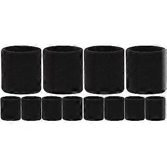 12 Pcs Wrist Sweatbands Sports Wrist Bands Sports Sweatbands compatible with Football Basketball Running