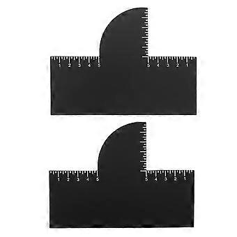 2pcs Barber Enhancement Card with Measurement Indicators for Beard & Hairline Shaping Reusable Line Up Tool Color Spray Edge Hairline Shaper for Salon