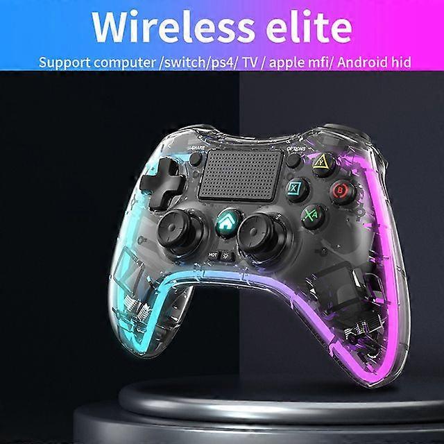 Wireless Gamimg Controller Gamepad Dualshock compatible withControl PS4 Elite Switch OLED Android BT joystick Transparent