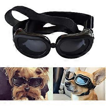 Dog Goggles Anti-UV Dog Sunglasses,Pet Goggles with Adjustable Straps for Cats Small Dogs-Black