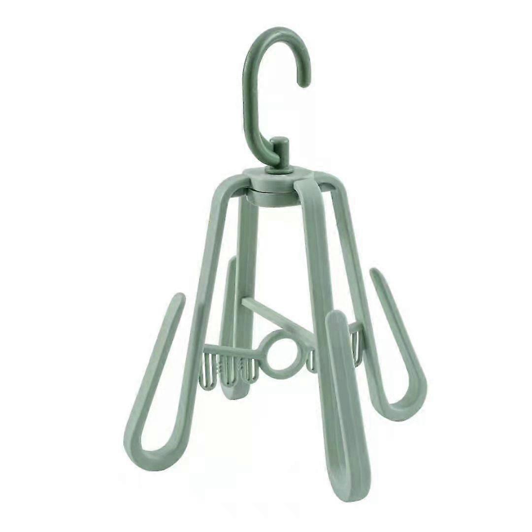 Multifunctional Shoe Rack Windproof Double Sun Rotating Foldable Drying Rack green