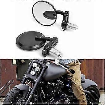 Pair Of Universal Motorcycle Side Mirrors For 7/8 Inch 22mm Bar Ends Aluminum Rearview Mirrors-In Stock