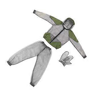 1 ensemble de vêtements de protection solaire d’extérieur Combinaisons à capuche anti-moustiques (gris)