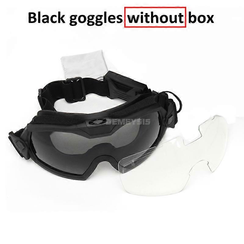 Tactical airsoft goggles with fan system, scratch-resistant and replaceable lenses