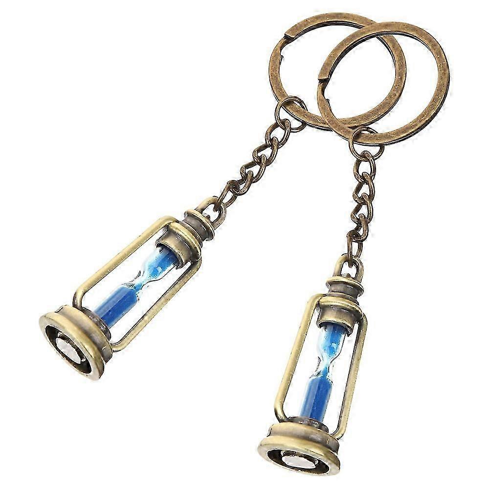 Hourglass Keychain Sand Timer Key Chain Cute Accessory 2Pcs