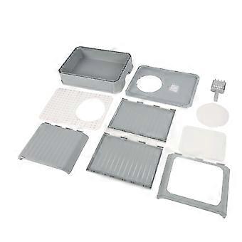 Cat Litter Box Fully Enclosed Drawer Type Prevent Leakage Large Space Kitten Toilet Box for Indoor Gray