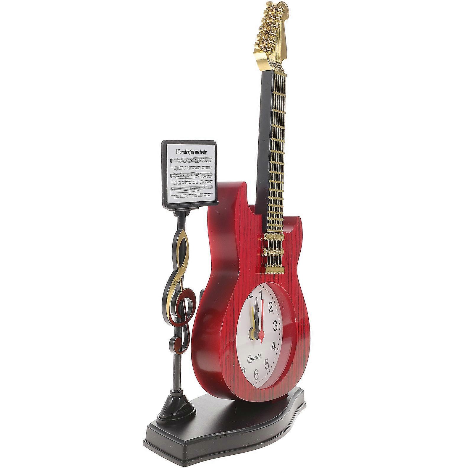 Desktop Clock Musical Instrument Shape Tabletop Clock Adornment Bedside Clock
