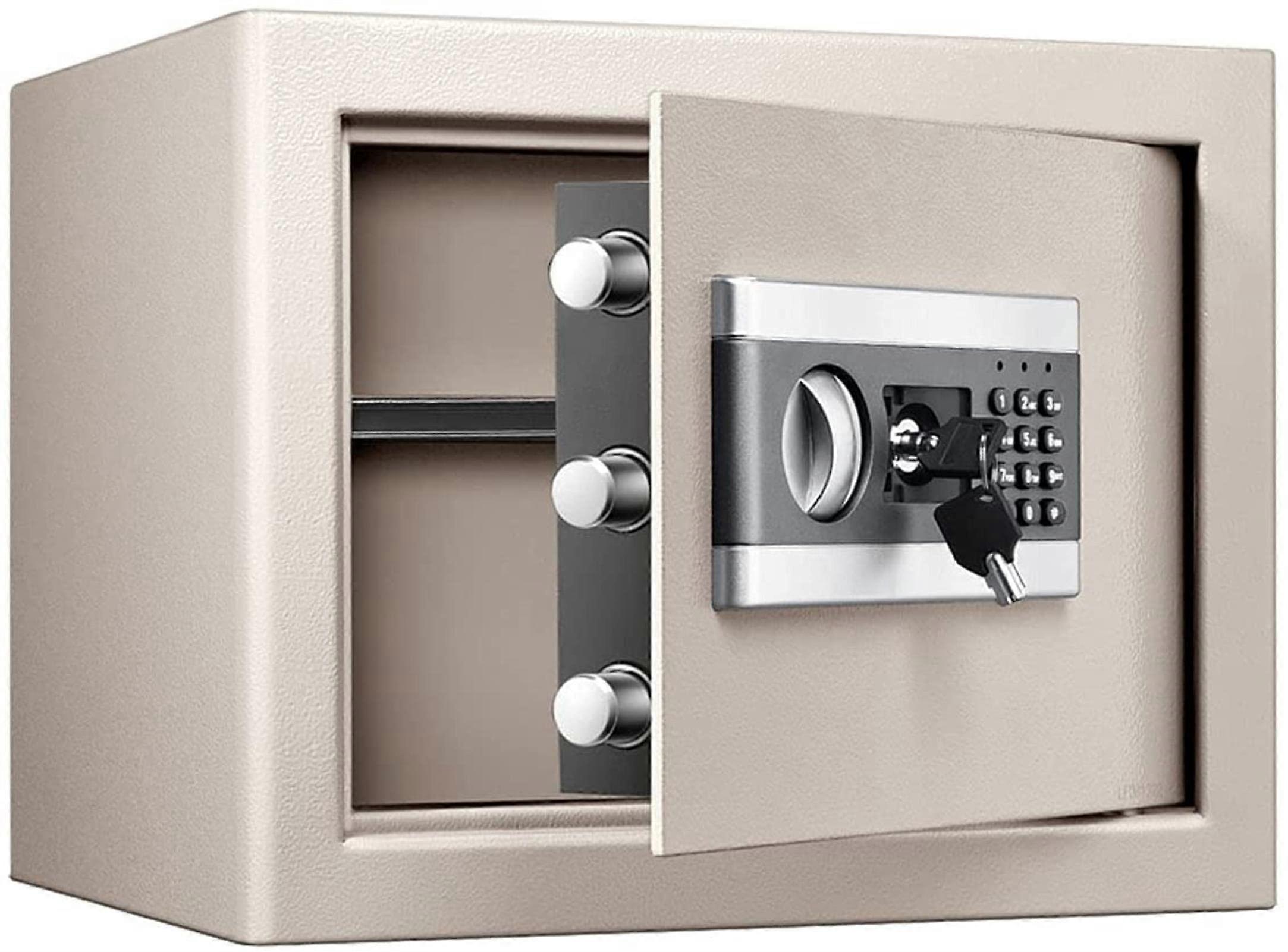 Digital Safe Box with Electronic Keypad Access, Dual Unlock System, Solid Door Security for Home Office