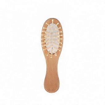 Natural Wood Air Cushion Comb, 1 Count | Detangling for Dry or Damp Hair, Flexible Base, Multicolor Finish-xxy