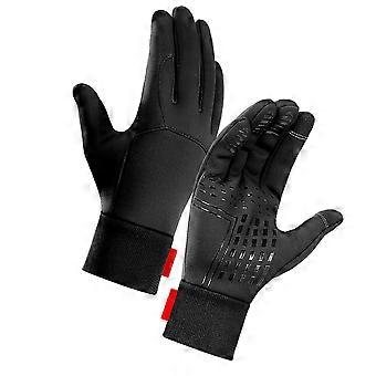 Winter Gloves Black Windproof Keep Warm Gloves 2Pairs for Cycling and Hiking