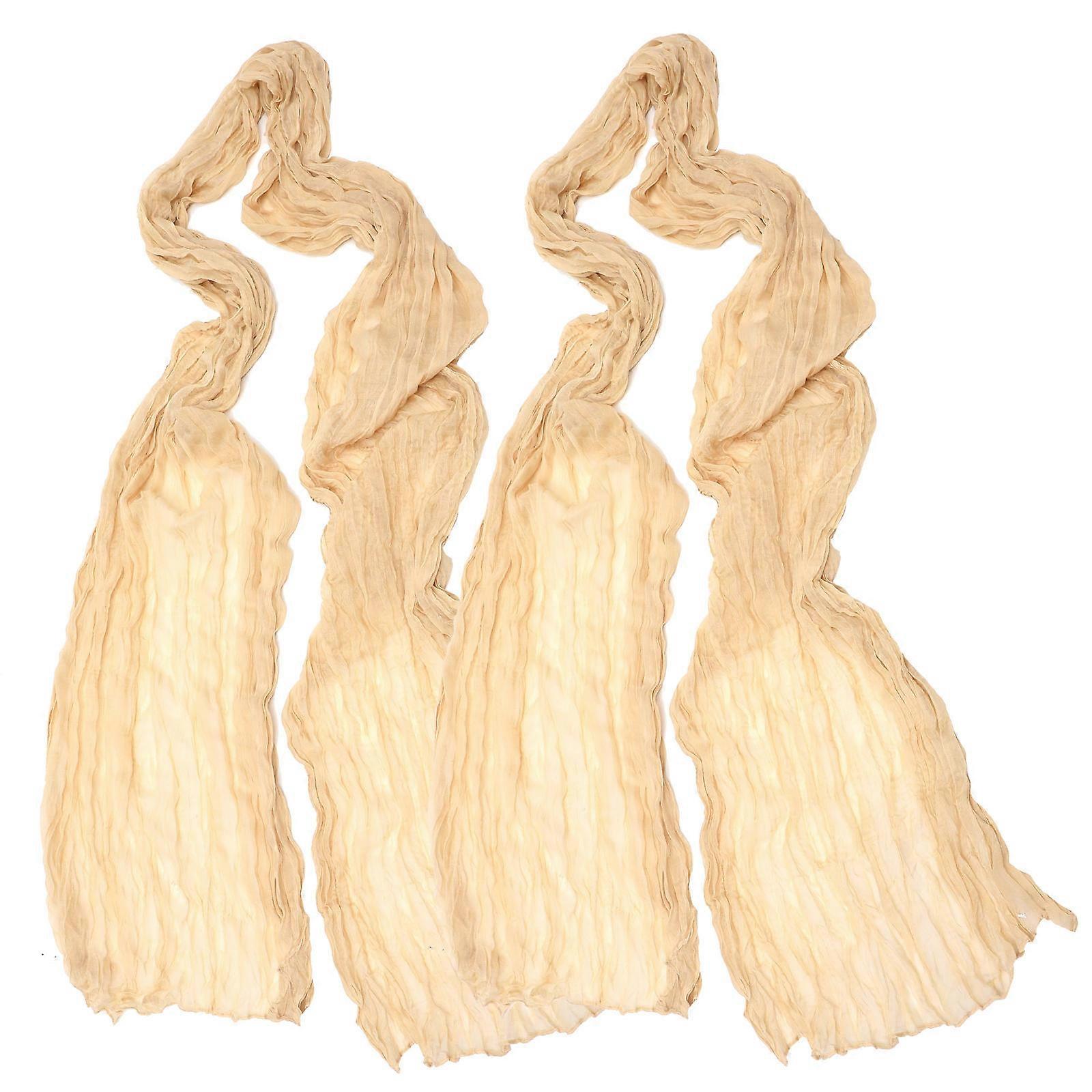 Polyester Table Runner for Wedding Party 4Pcs Beige Table Decor