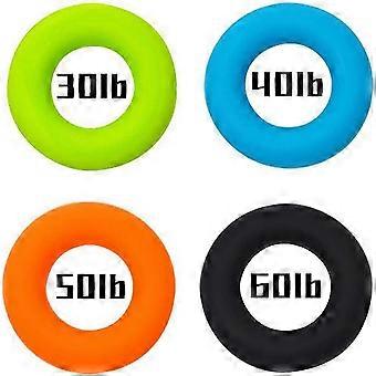 4 Pack Hand Grip Strengthener Rings Finger Exerciser Grip Strength Trainer Silicone Squeezer Gripper for Muscle Strengthening Training Forearm Grip W