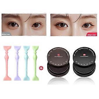 Eye Liner Stamp Set, Eye Liner Stencils, Reusable Double Heads Easy Eye Stencil Makeup Tool for Beginners, Waterproof Winged Eye Liner Stamp(4set+blac